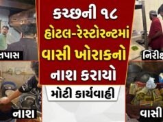 કચ્છની ૧૮ હોટલ-રેસ્ટોરન્ટમાં ચેકિંગ કરી વાસી ખોરાકનો નાશ કરાયો..
